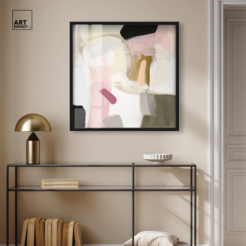 «Shadowbox», impression dynamique de couleur dynamique III, art abstrait par Art Remedy, H 31 po x l 31 po, Noir