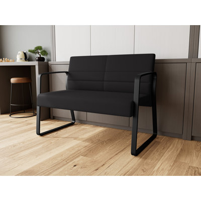 Waterfall Waiting Reception Loveseat Sled Base Metal Frame