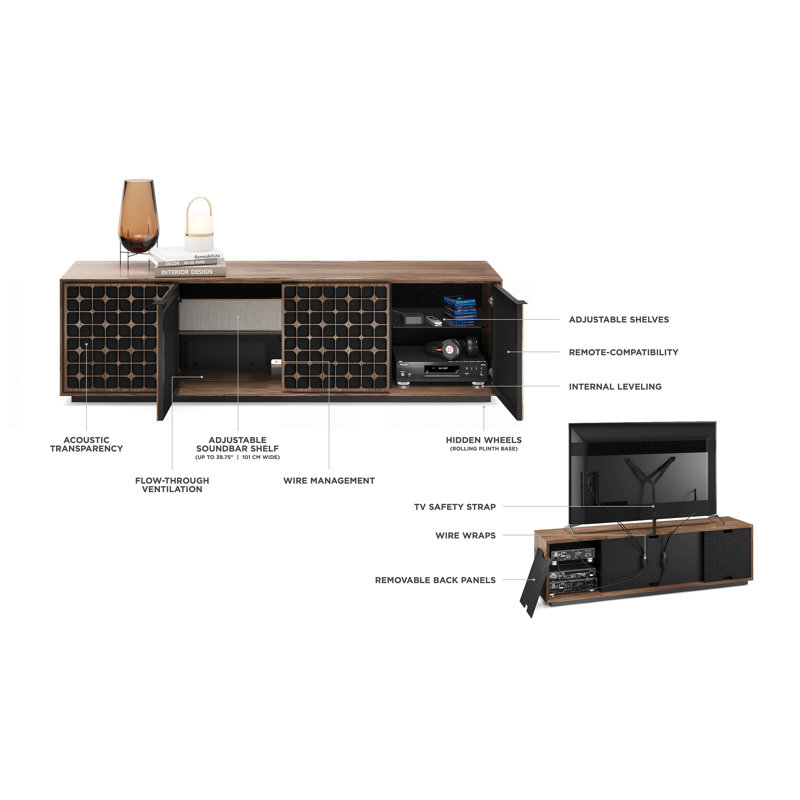 Elements - Cabinet with Rolling Plinth Base - Constellation Door, Natural Walnut