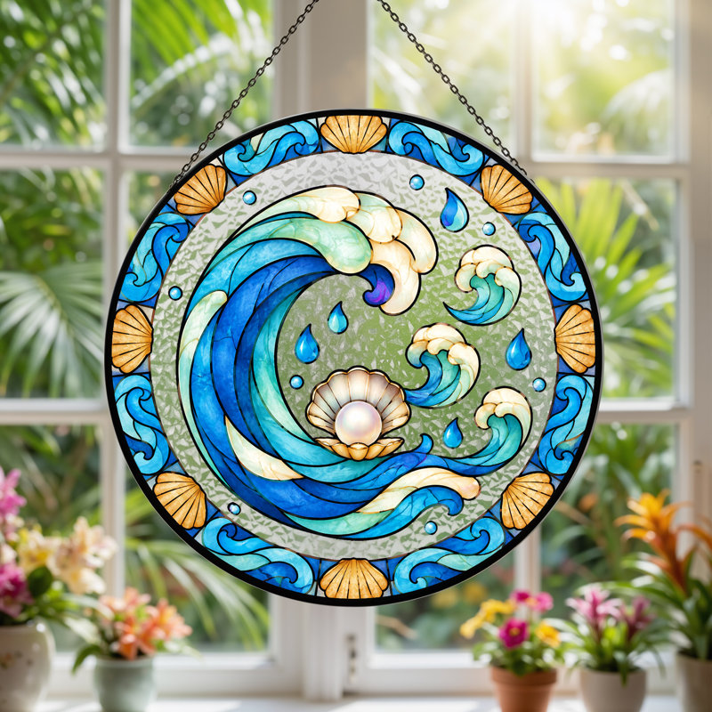 Art mural sur toile Blue Wave, H 7,8 po