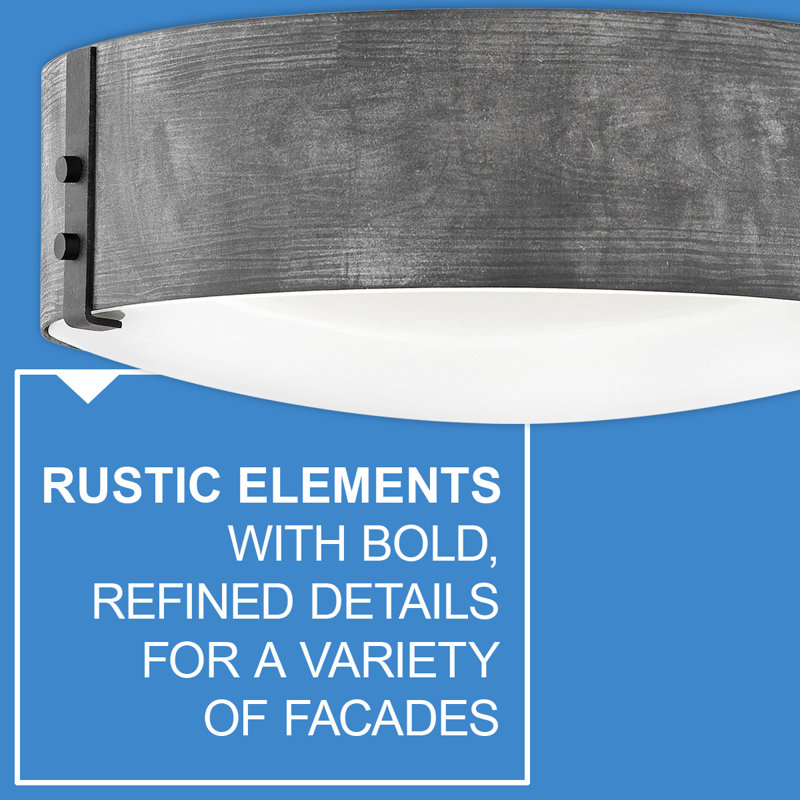 Sawyer 3-Light Outdoor Flush Mount, 4.75" H x 15" W x 15" D, Aged Zinc