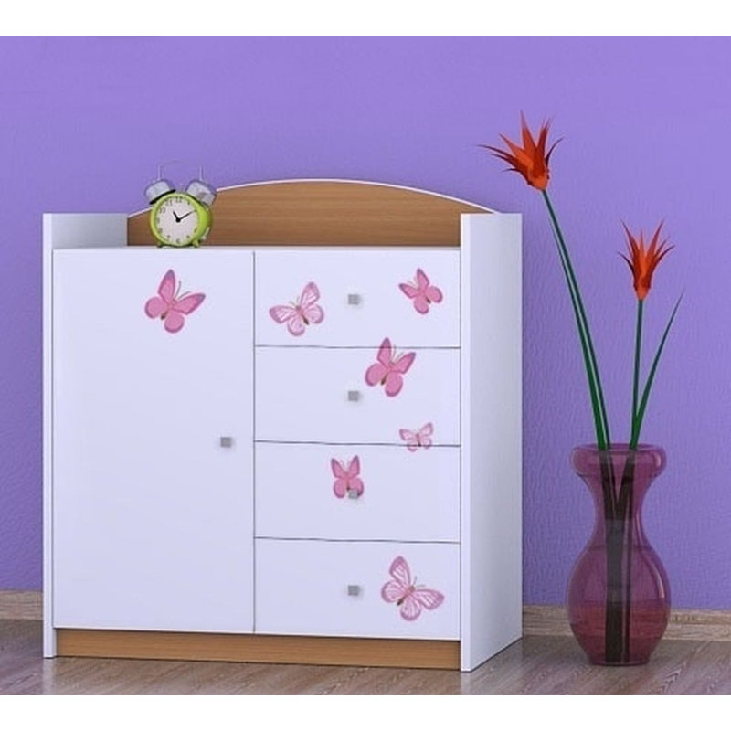 Nicoletti Kids 4 - Drawer Combo Dresser, Beech
