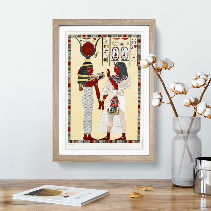 Goddess Isis by G.B. Belzoni - Picture Frame Painting Print, 48cm H x 36cm W x 2cm D, Oak Framed