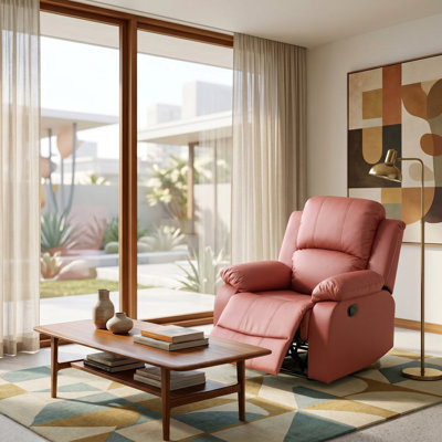 Fauteuil de repos manuel en cuir vegan rouge Avenlo (1 pièce)