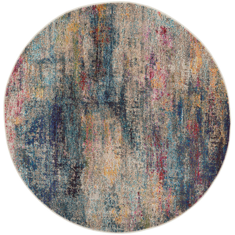 Armelia Abstract Indoor Rug, Round 5'3"