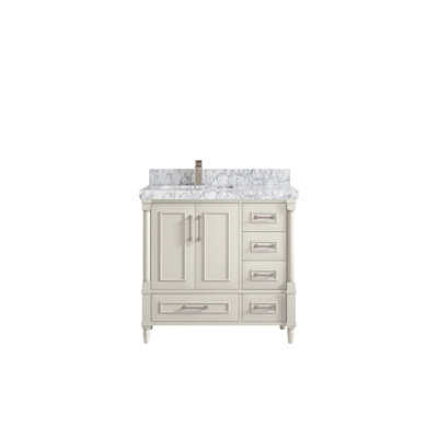 Aberdeen 36'' Single Bathroom Vanity with Marble Top