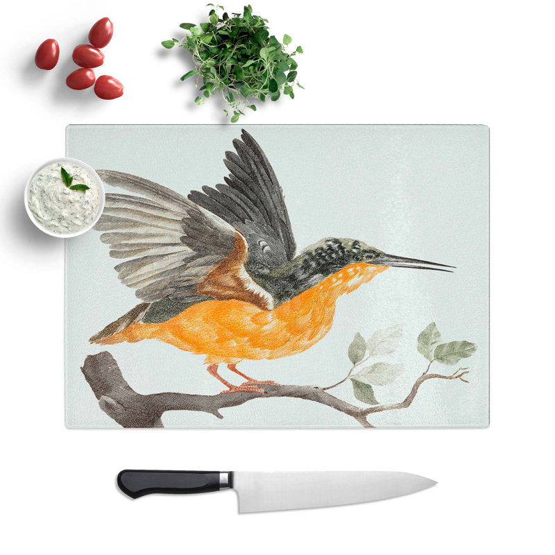 Glass Kingfisher by Johan Teyler Chopping Board, 39 cm W x 28.5 cm L