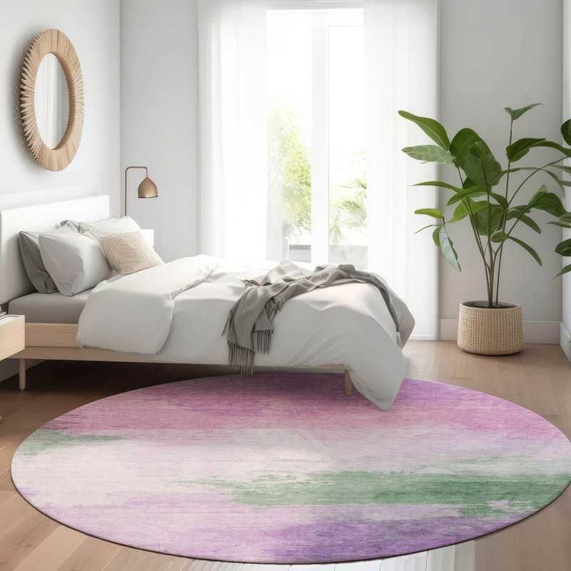 Tapis intérieur / extérieur mauve Delisah, 8 pi x 8 pi