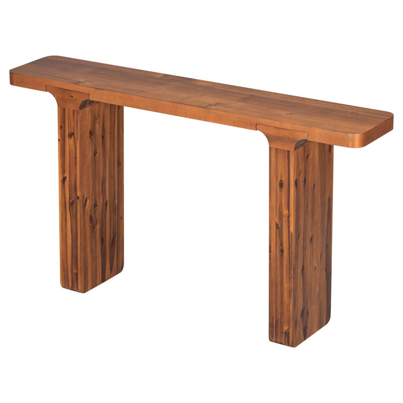 Table d'entrée élégante en placage d'acacia, Naturel