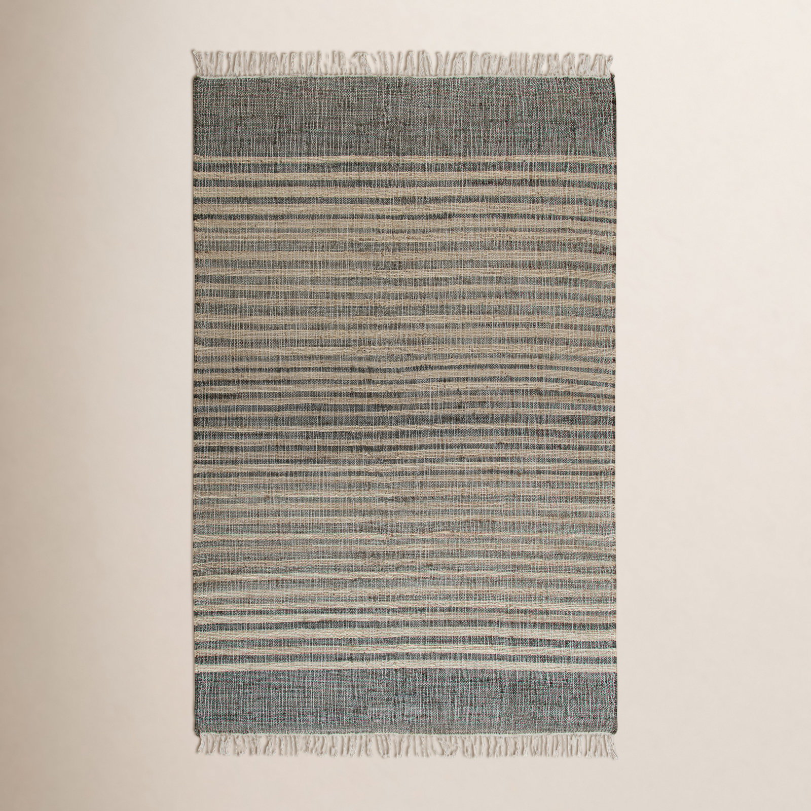 Mitzy Gray Brown Striped Jute Rug, Rectangle 8' x 10'