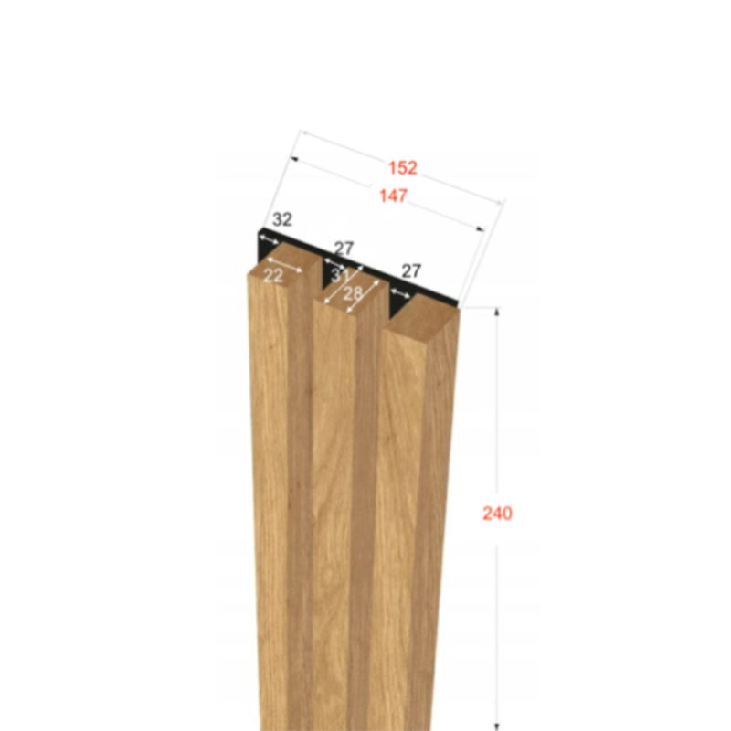 Decorative Wooden Wall Panels 88 x240cm, Black