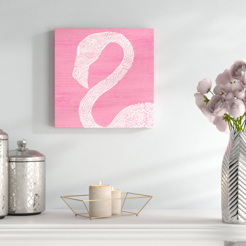 « rose flamant rose », impression sur toile, H 12 po x l 12 po