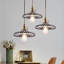 Luminaire suspendu fleur en verre gris fumé 3 lumières Kaprisha