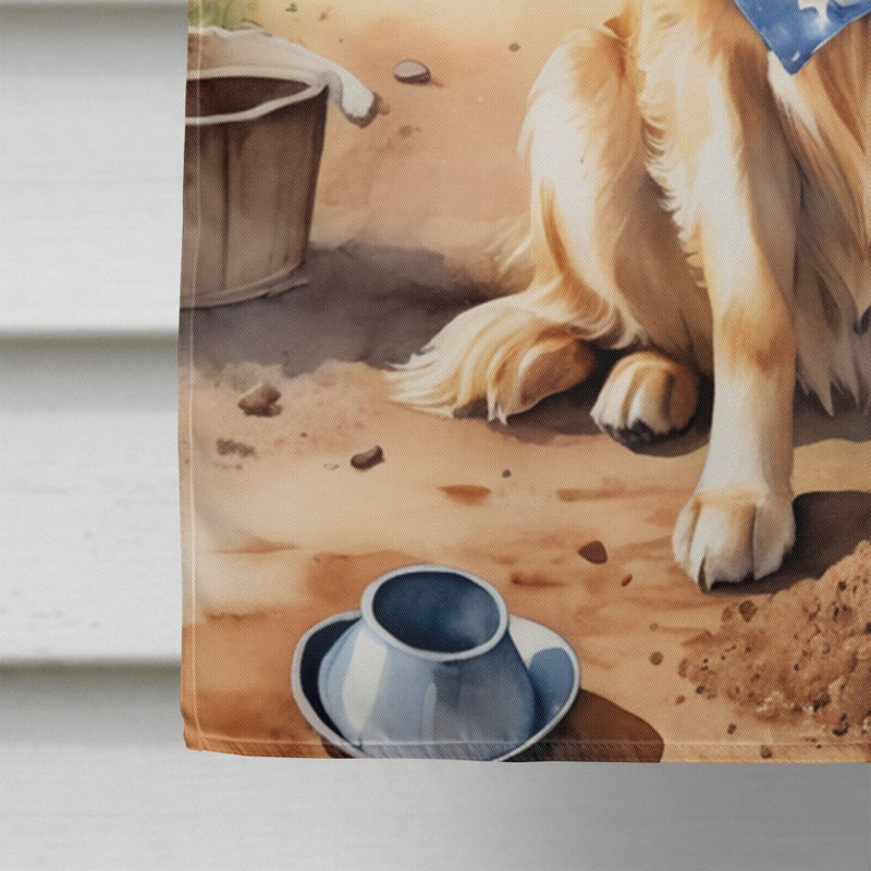 Drapeau Cowboy Welcome House, Golden retriever