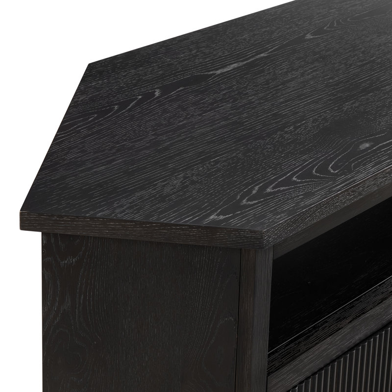 Meuble télé d'angle chêne, Chêne noir fumé