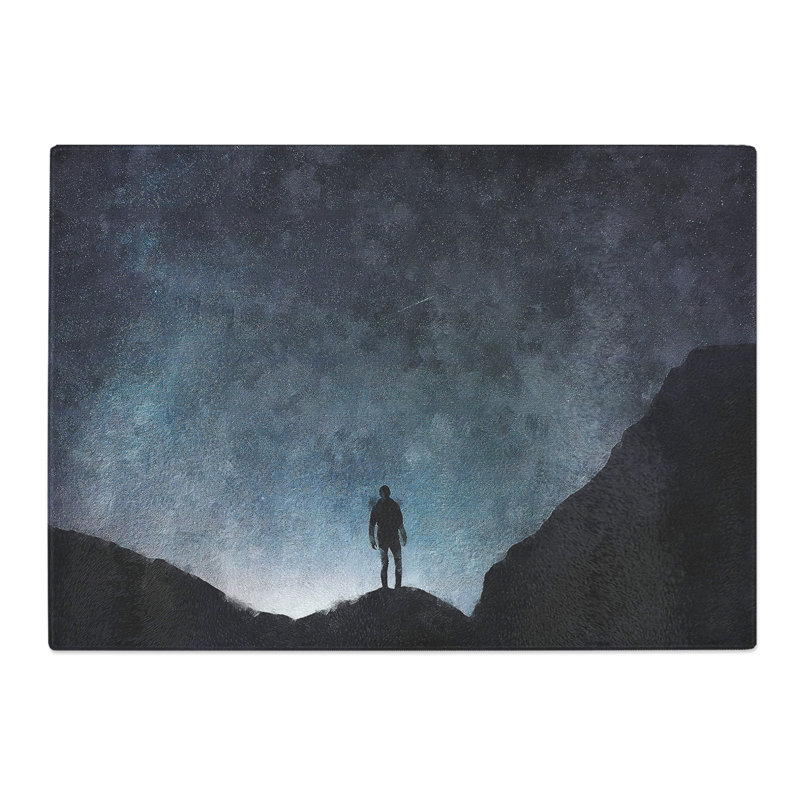 Tempered Glass Watching the Stars Painting Chopping Board, 20 cm x 28.5 cm