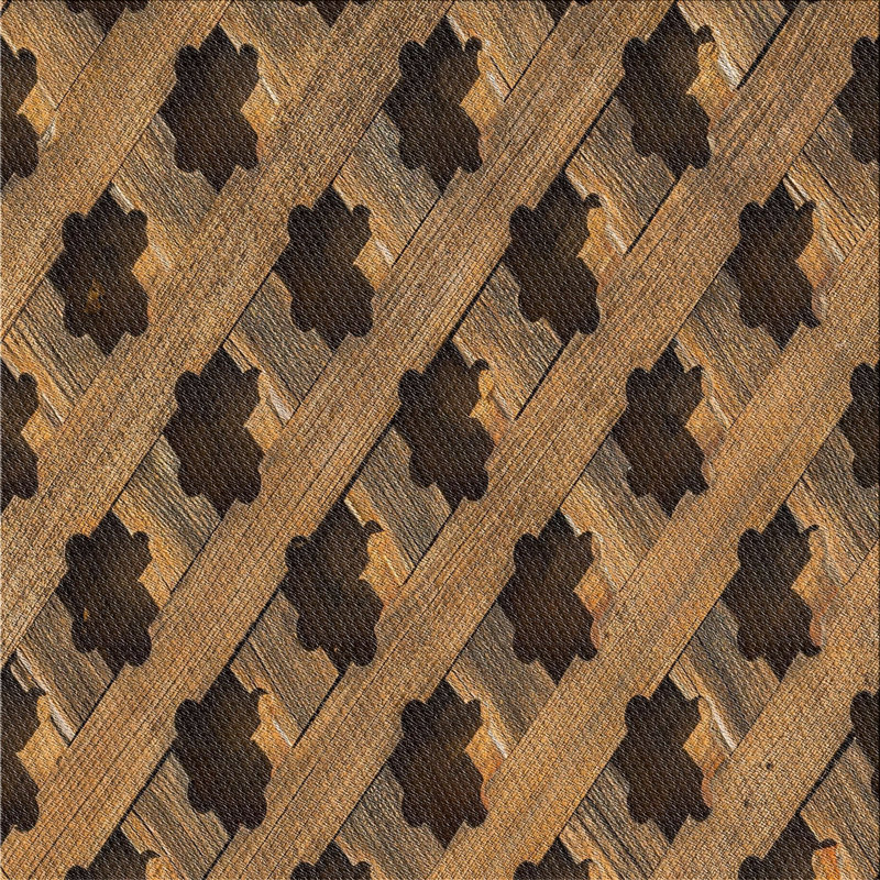 Tapis brun/noir tissé à la machine, Carré 3 pi