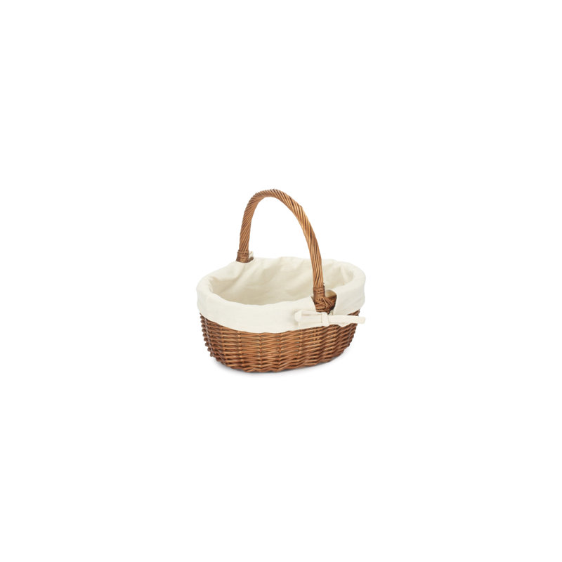 Oval Wicker Shopping Basket with Lining