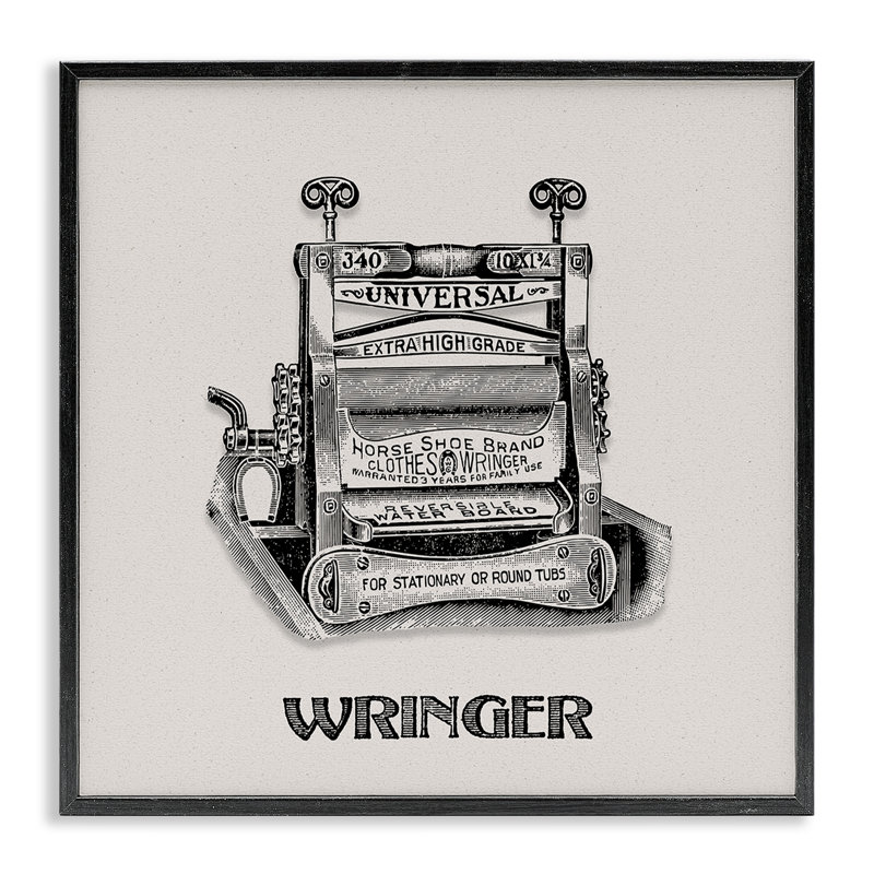 Giclée antique avec essoreuse encadrée, design par Val Rhodes, Giclée encadrée noir minuit, H 12 po x l 12 po