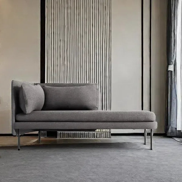 Chaise longue de loisirs simple et élégante, Orienté à gauche (vu de face), Gris