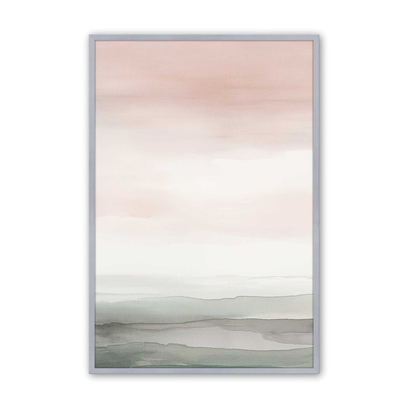 «Peach Tranquility III», reproduction, Cadre en chrome poli, H 11,25 po x l 9,25 po