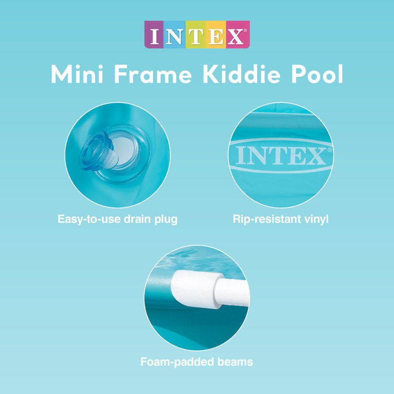 Intex Mini Frame Kiddie Beginner Swimming Pool, Blue