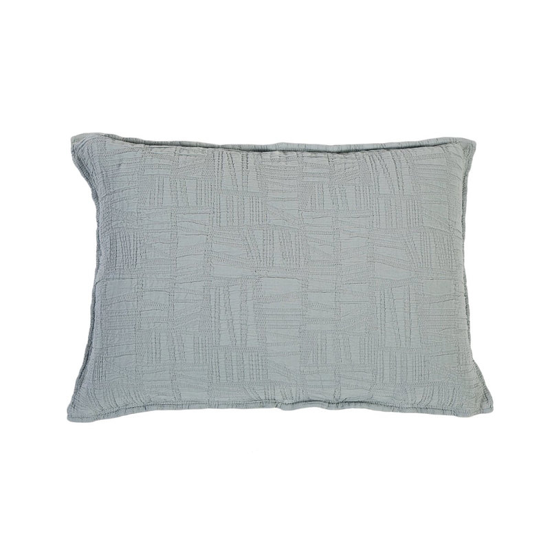 Harbour Navy/Sea Glass/Taupe/White Cotton Piece Sham, Sea Glass, King