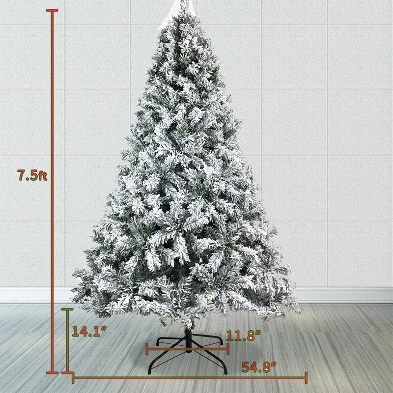 Arbre de Noël pin vert givré 7 pi 6 po H