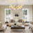 10-Light 36" Dimmable Tree Branches Ginkgo Chandelier With Ceramic Leaves Shades