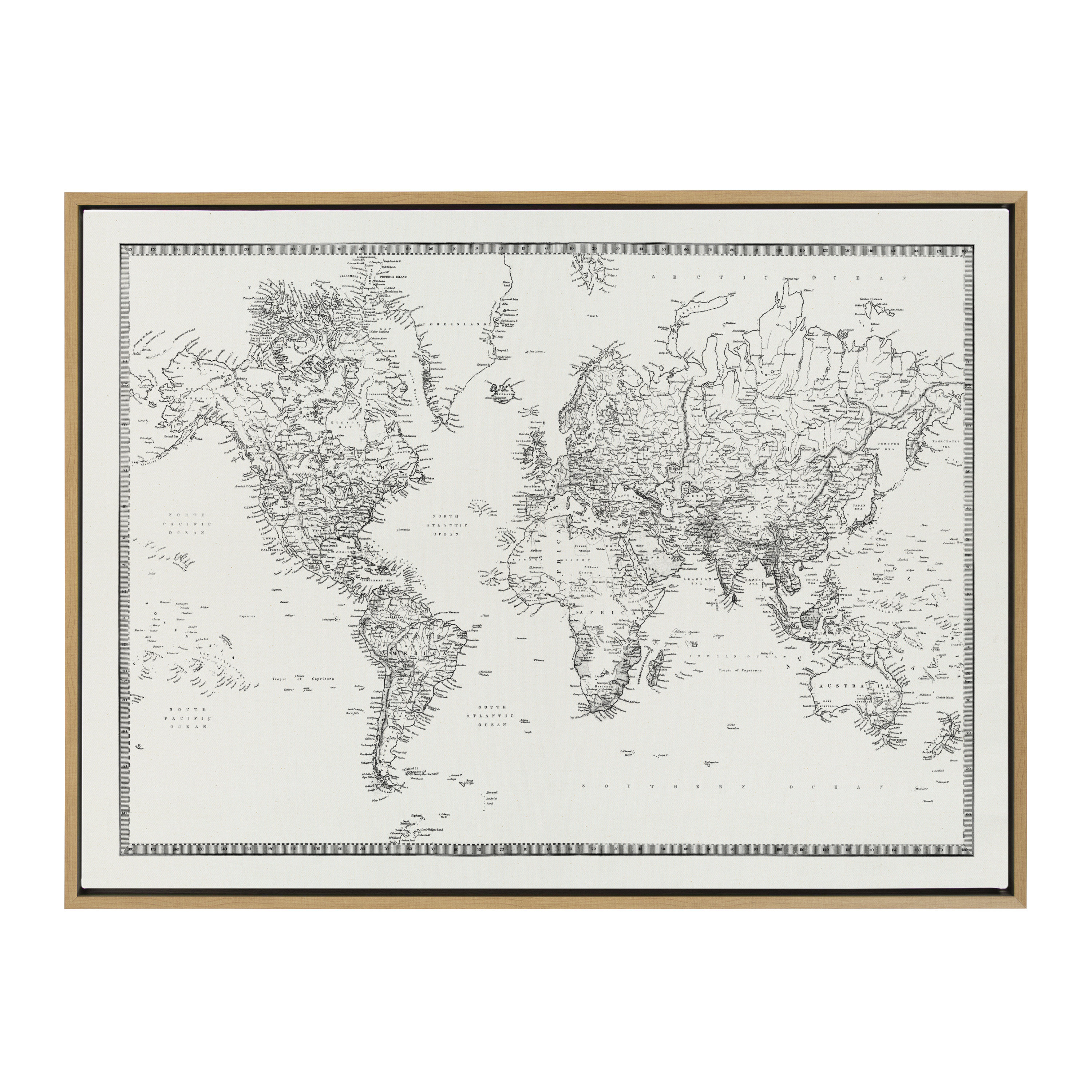 Bianco Wood World Map Art: Canvas Prints, Frames & Posters