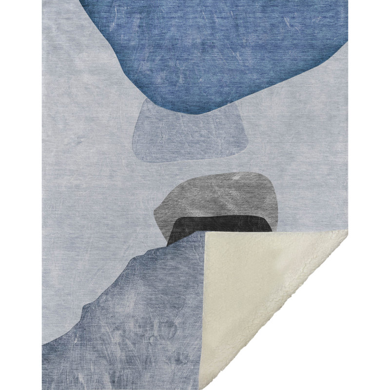 Jeté en sherpa Addison, Abstrait bleu