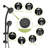 Multi Function Dual Shower Head - Shower System With 4.7" Rain Showerhead, 8-Function Hand Shower, Adjustable Slide Bar-114230532