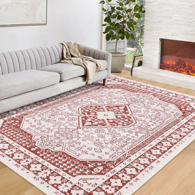  Tapis lavable pour salon Tapis de cuisine résistants aux taches Tapis de porte avant antidérapant Tapis décoratif vintage Tapis de décoration