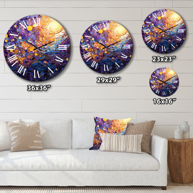 Horloge murale Mystic Mosaic I - Collages abstraits, Moyenne