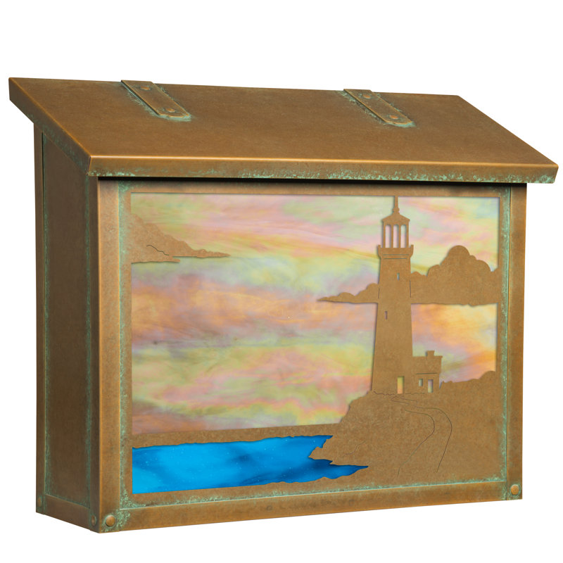 Boîte aux lettres murale, Vert nouveau, Or irisé