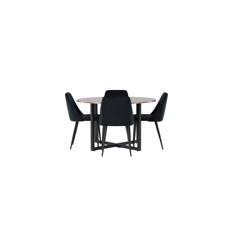 Vazquez 4 - Person Dining Set, Black, Black