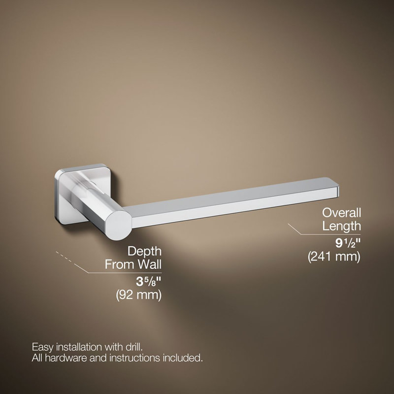 Parallel Towel Arm, Polished Chrome