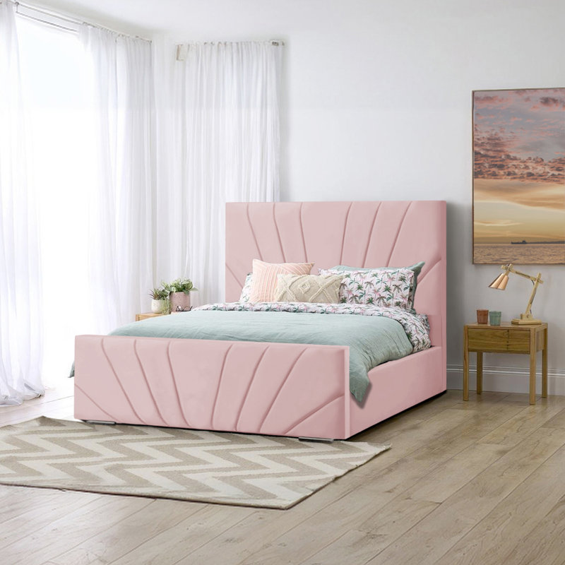 Hoylake Upholstered Bed, Single (3'), Pink