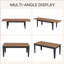 71-106 "Mid Century Table de salle à manger extensible pour 6-10, table de cuisine en bois brun pour la salle à manger-1185595385