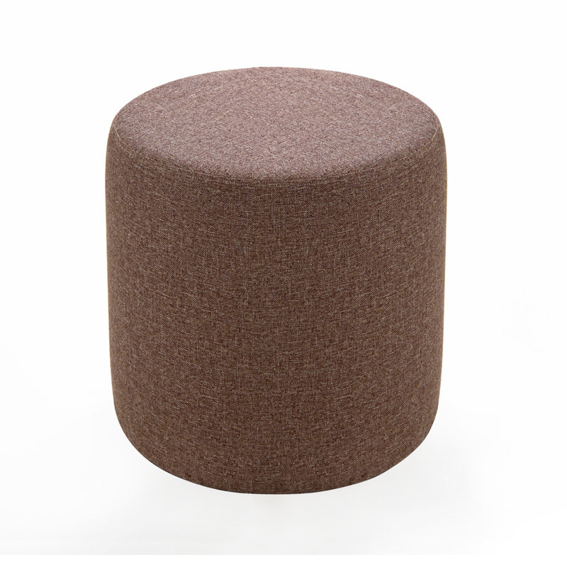 Repose-pieds rond Fenna, Mélange de polyester brun