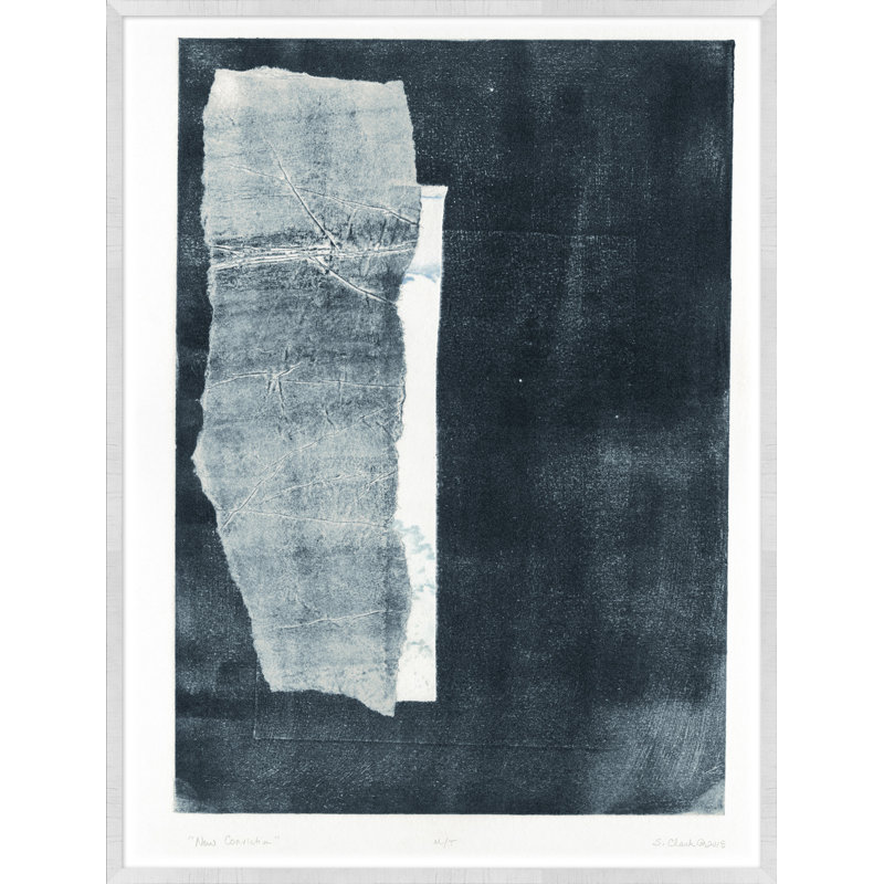 New Conviction 1 Print by Thom Filicia, Etched Silver Leaf, 41" H x 31" W x 2" D