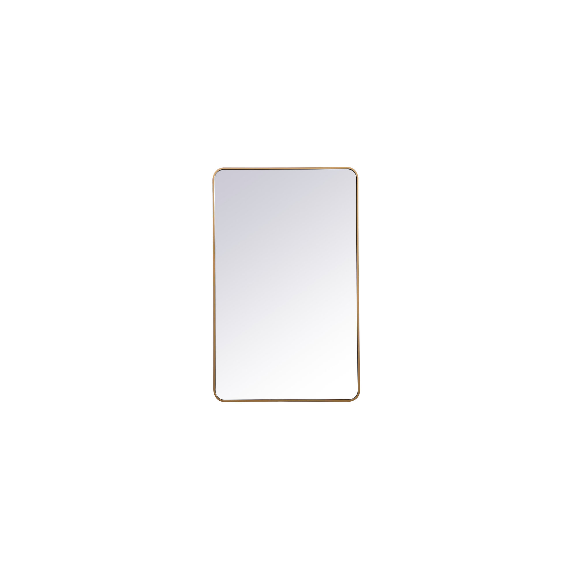 Sabine Metal Rounded Rectangle Wall Mirror, Brass, 48" x 30"