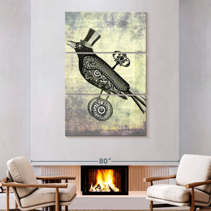Brampt Steampunk Crow, 74" H x 48" W