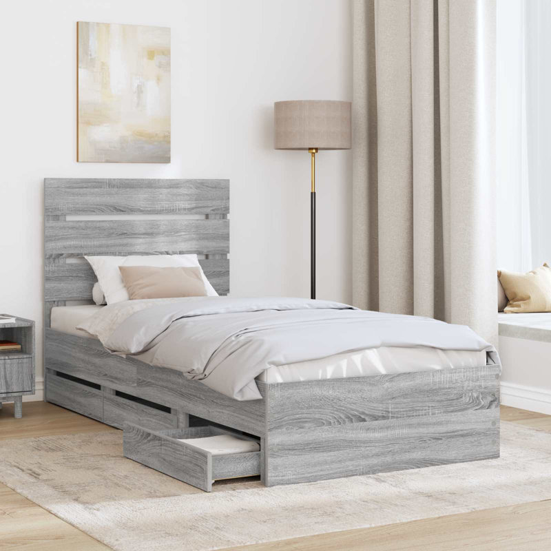 Bed Frame, Small Single (2'6), Grey Sonoma