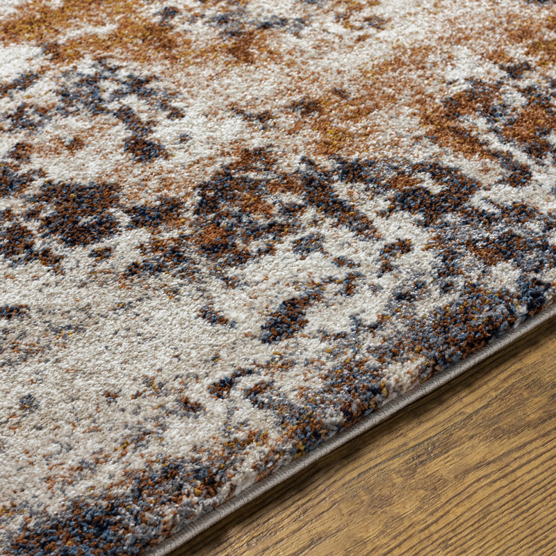 Dunigan Abstract Machine Woven Area Rug in, Rectangle 6'7" x 9'6"