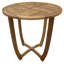Table d'appoint d'extérieur ronde en bois d'acacia, teck 27,5 po