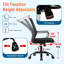 Chaise de bureau ergonomique Chaise de bureau ergonomique confortable en maille à dossier moyen Fauteuil de direction pivotant et pivotant à hauteur réglable avec accoudoir lombaire pour le bureau, rose