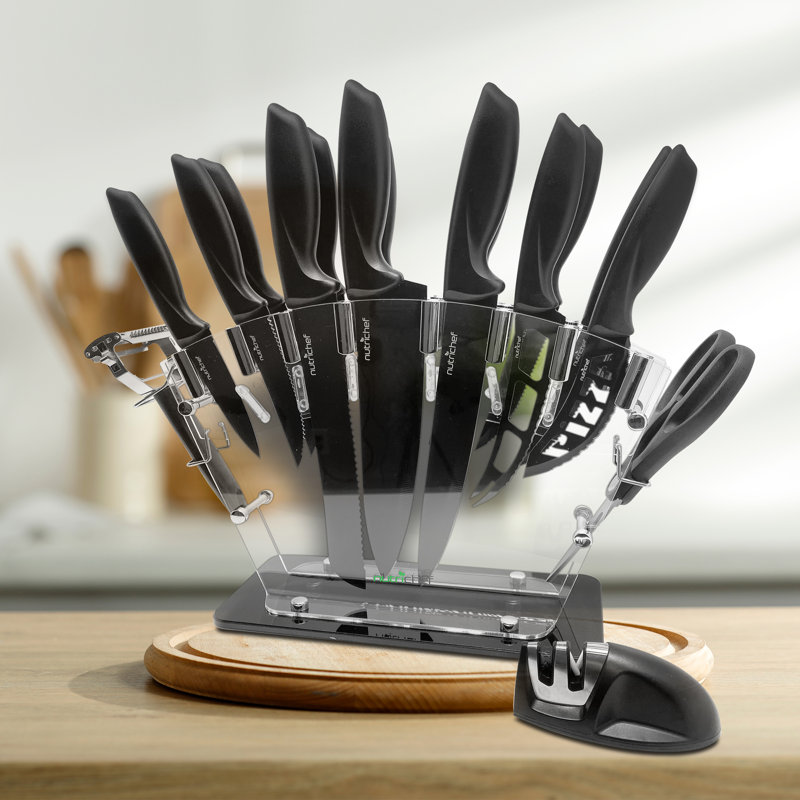 NutriChef 17 Piece Stainless Steel Assorted Knife Set