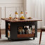 Table d'appoint moderne 27,6 po avec plateau rabattable et roulettes, rangement multi-niveaux-731143005