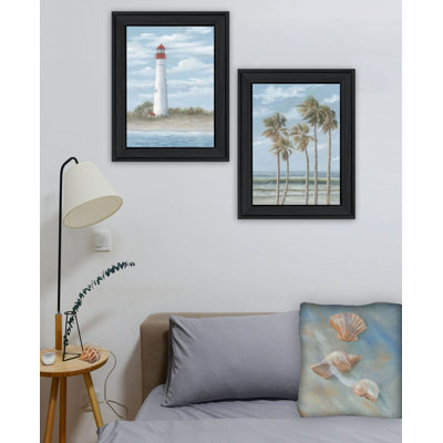Breakwater Bay «Beach Days», art mural encadré pour le salon, reproduction d'art mural pour la maison, art mural de la chambre à coucher par Georgia Janisse
